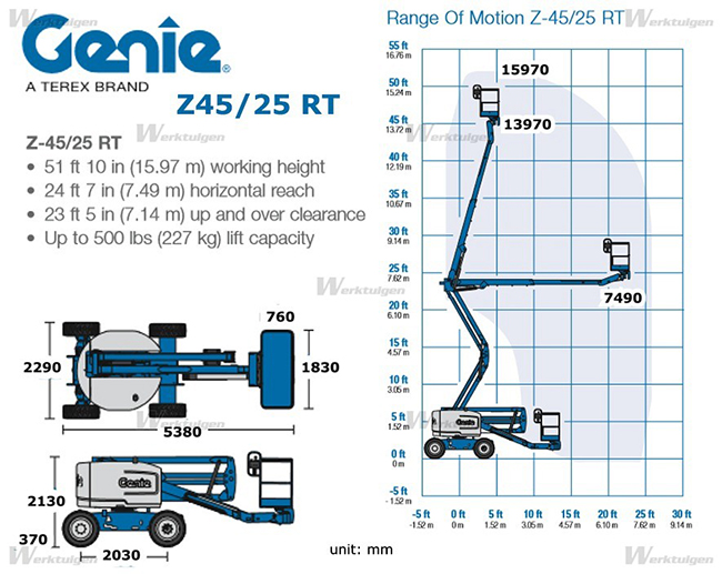 Xe nâng người làm việc trên cao 16m : GENIE - Z45/25